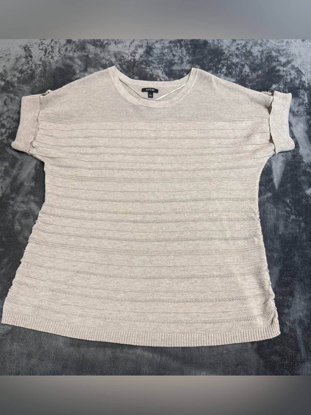 Apt. 9 Women's Short Sleeve Knit Top in Beige